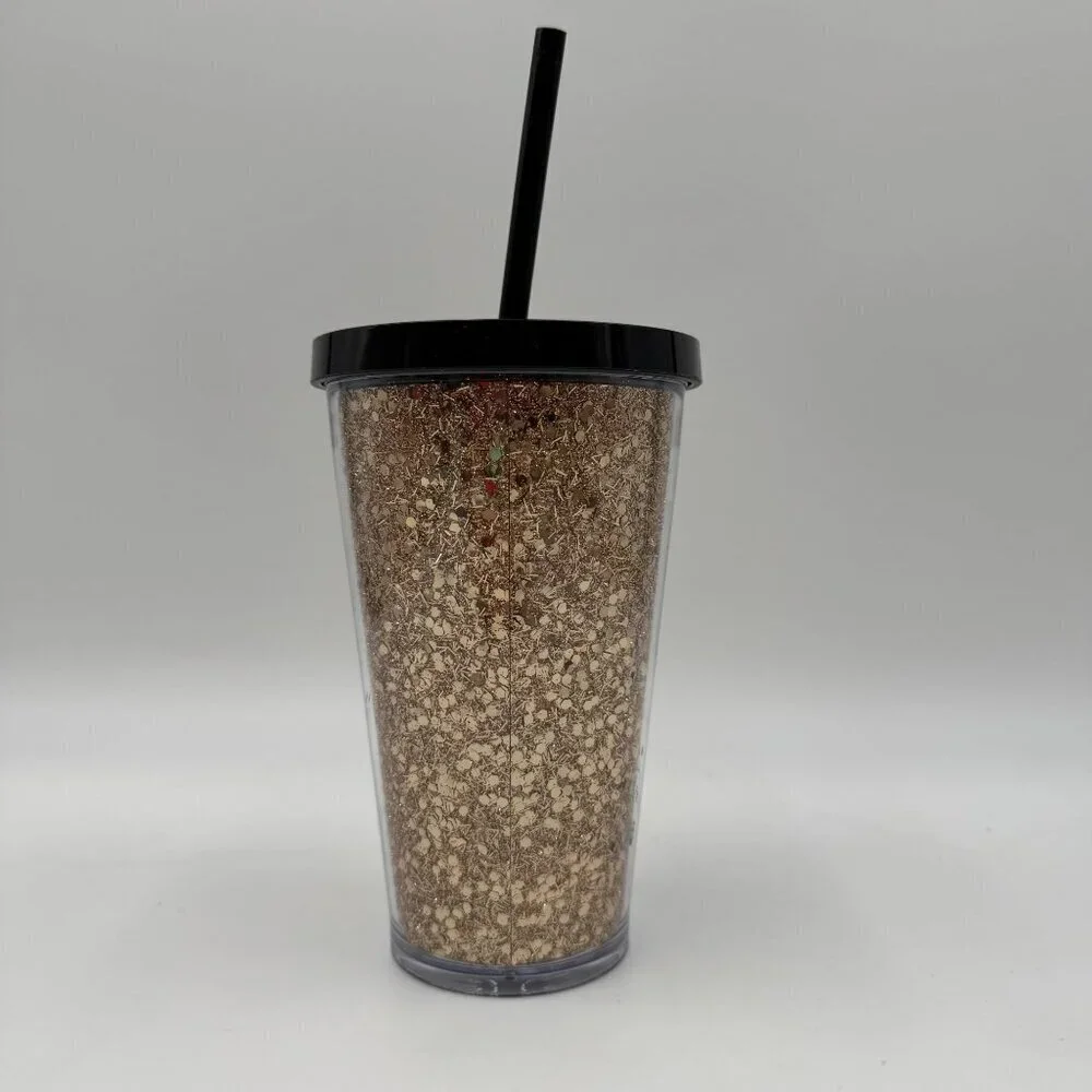 Starbucks 16oz Black/Gold Glitter Tumbler